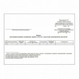 Журнал регистрации выданных медицинских справок о допуске к управлению транспортными средствами, форма №036-10/у-10