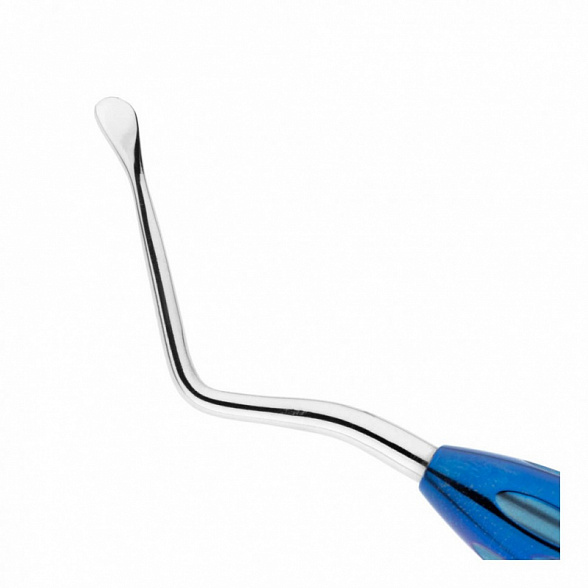 Распатор двусторонний стоматологический, ширина первой рабочей части 3,4 мм., ширина второй рабочей части 3,4 мм. общая длина 182 мм, рабочая часть - нержавеющая сталь, рукоятка - титан