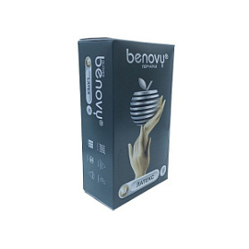 Перчатки латексные медицинские BENOVY Latex Chlorinated, р-м M, 50 пар в упаковке