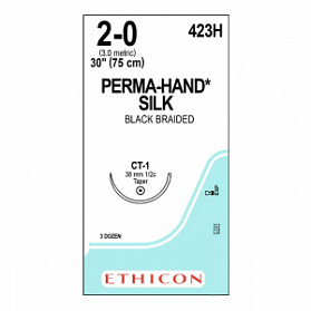 Шовный материал ШЕЛК 2/0 75 см Кол. 35 м м. 1/2 Ethicon