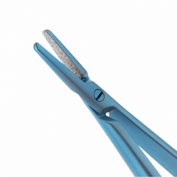 Иглодержатель микрохирургический, прямая рабочая часть, толщина ручки 8 мм, ширина рабочей части 1,5 мм, общая длина 160 мм, замок - L, титан