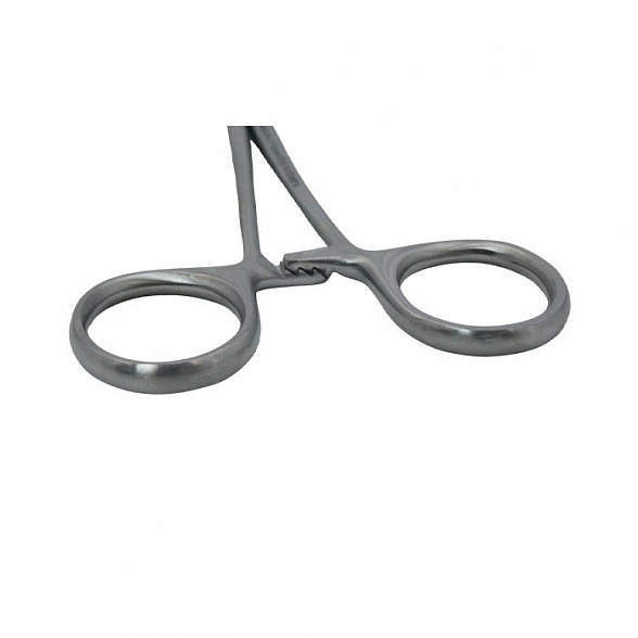 Зажим кровоостанавливающий зубчатый изогнутый N 1 158мм Surgicon