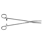 Зажим жесткий д/влагалищных операций, изогнутый, №1, 219 мм