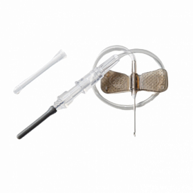 Игла-"бабочка" Rustech одноразовая стерильная для взятия крови с луэр-адаптером 0,7х19мм (22Gх3/4''), катетер 19 см, 100 шт/уп