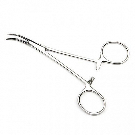 Зажим кровоостанавливающий типа Москит изогнутый по ребру ПТО Медтехника