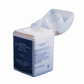 Салфетка спиртовая 4,5 х 4,5 см в банке-дозаторе №150 для инъекций