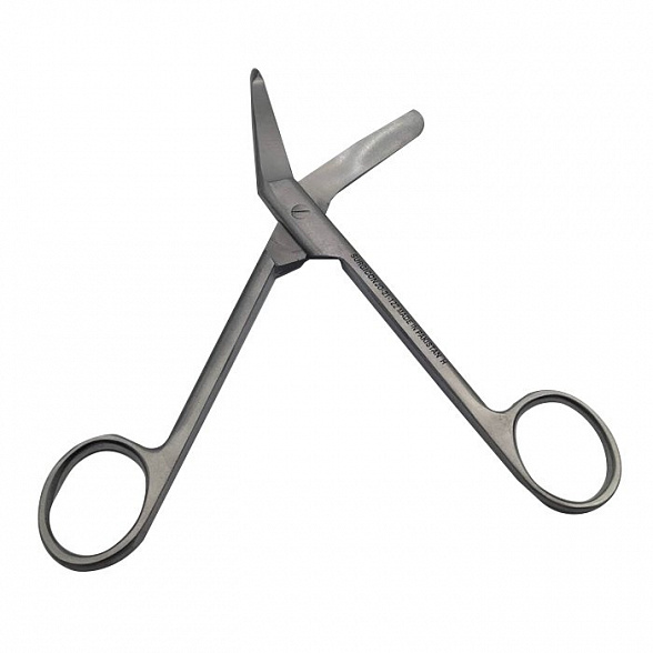 Ножницы для разрезания повязок с пуговкой горизонтально изогнутые 185мм