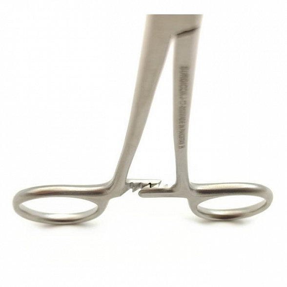 Зажим кровоостанавливающий 1х2 зубый зубчатый прямой N 1 150мм Surgicon