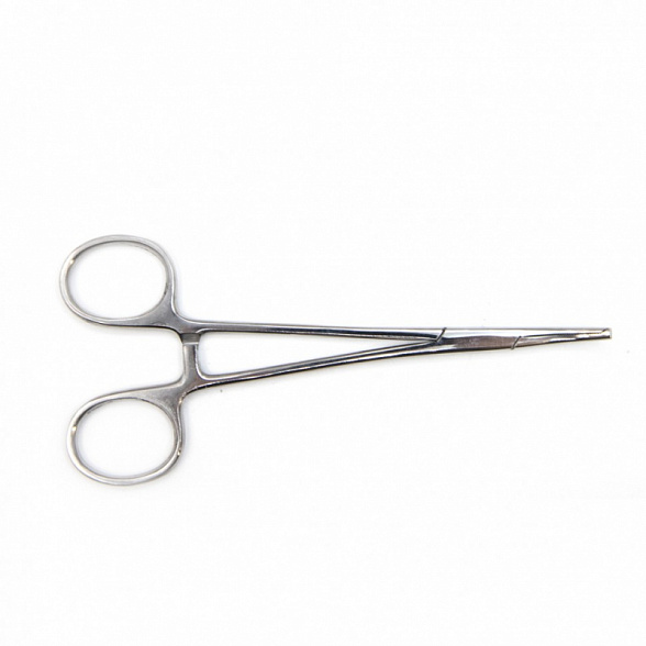 Зажим кровоостанавливливающий, одно- и двузубый, зубчатый, изогнутый №1, 155 мм. Surgiwell