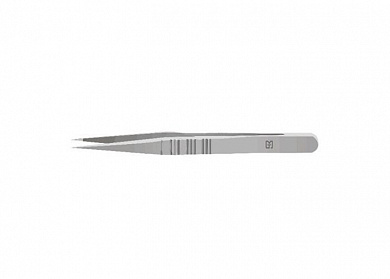 Пинцет прямой м/х, 110 мм, плоская ручка, раб. часть 0.3 мм, платформа 6 мм, к/в ПТО Медтехника