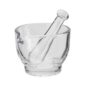 Ступка с пестиком, стеклянная, D=120 мм