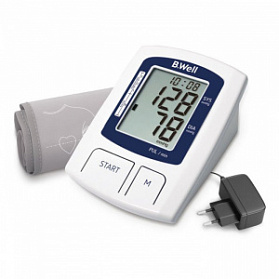 Тонометр A-23, автомат, среднее давление, индикатор аритмии, память 2x60, дата и время, шкала давления, увелич. манжета (22-36см.), адаптер