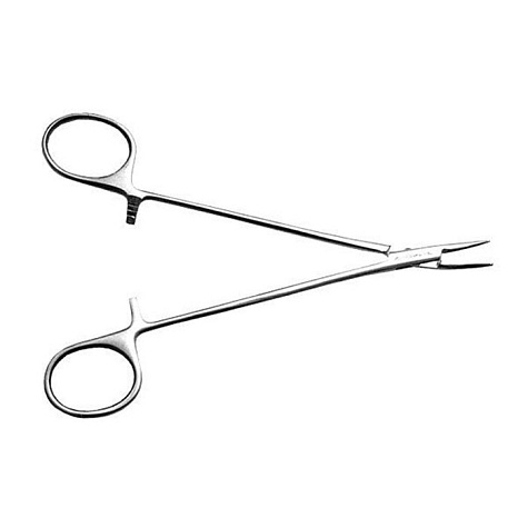 Зажим к/о Москит, сосудистый, изогнутый по плоск., детский 165 мм