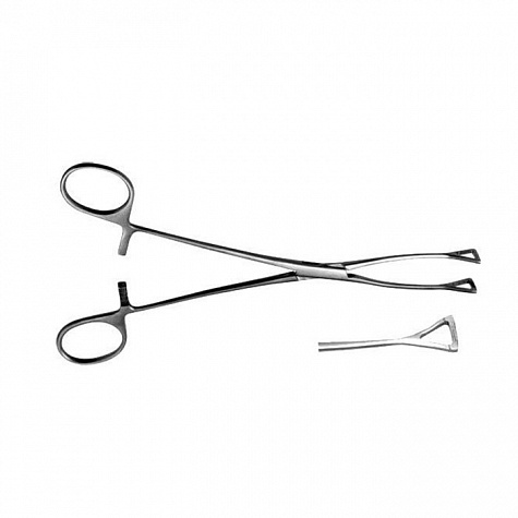 Щипцы-зажимы окончатые д/захвата сосудов, 214 мм