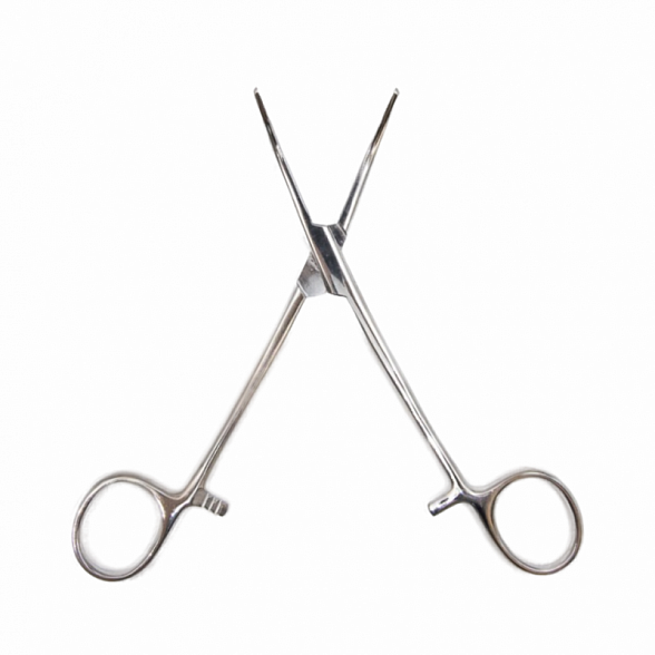 Зажим кровоостанавливающий, зубчатый, изогнутый № 1, 165 мм. Surgiwell