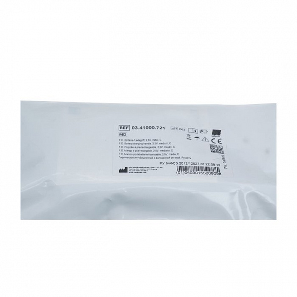 Рукоятка средняя (d=28 мм) 2,5 В с ксеноновым осветителем для F. O. ларингоскопов KaWe