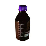 Банка для реактивов из темного стекла с делениями и навинчивающейся пластмассовой крышкой 250 мл, уп/80 шт