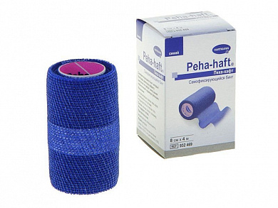 PEHA-HAFT самофиксирующийся бинт 4 м х 8 см, синий (Синий)