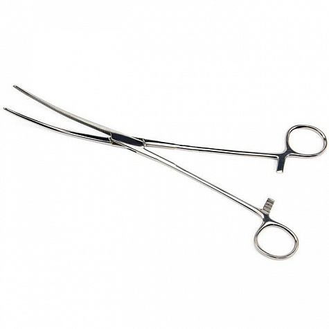 Зажим кровоостанавливающий зубчатый изогнутый №3 ПТО Медтехника