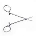 Зажим медицинский HALSTED-MOSQUITO, кровоостанавливающий, для новорожденных, изогнутый по ребру, 125 мм (З-122р), МИЗТ