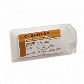 Шовный материал Стеритер М 5 (2) 75 см, игла колющая усиленная, 45 мм, 1/2 (4 изделия)