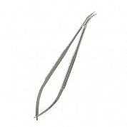 Ножницы микрохирургические, 160 мм, плоская ручка, остроконечные, лезвия длиной 12 мм, изогнутые по ребру ПТО Медтехника