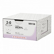 Шовный материал ВИКРИЛ 2/0. 75 см фиолетовый Кол. 31 мм. 1/2 Ethicon