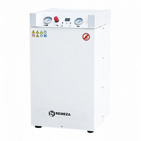Remeza КМ-24.OLD15КМ - безмасляный компрессор для одной стоматологической установки, с осушителем мембранного типа, с кожухом, с ресивером 24 л, 100 л/мин