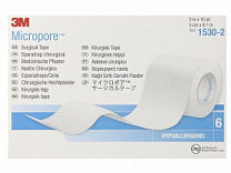 MICROPORE Гипоаллергенный пластырь белый, 5 см х 9,1 м, 6 рул/кор, 3M