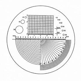 Стекло сменное со шкалой измерения для луп Eschenbach Precision scale magnifiers 115202