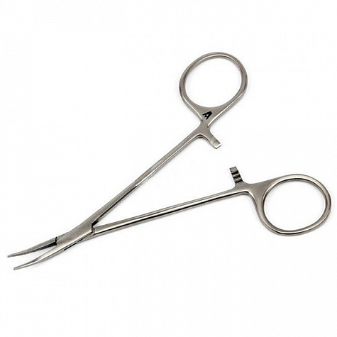 Зажим микроартериальный, изогнутый, Москит, 125 мм (блестящие)