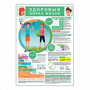 ЗОЖ гигиена спорт питание плакат глянцевый А1+/А2+ (глянцевая фотобумага от 200 г/кв.м, размер A2+)