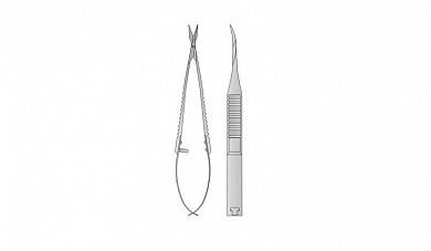 Ножницы роговичные пружинные микрохирургические прямые