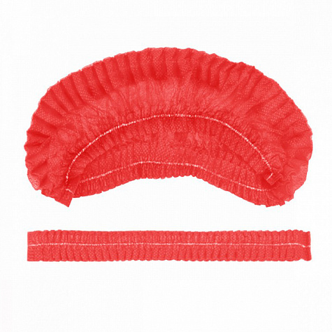 Шапочка типа шарлотта одноразовая (12г/кв.м, красный)