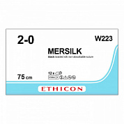 Шовный материал ШЕЛК 2/0. 10х75 см. черный лигатура Ethicon