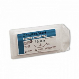 Шовный материал Стерилин мононить синий М 3,5 (0) отрезки (250 см)