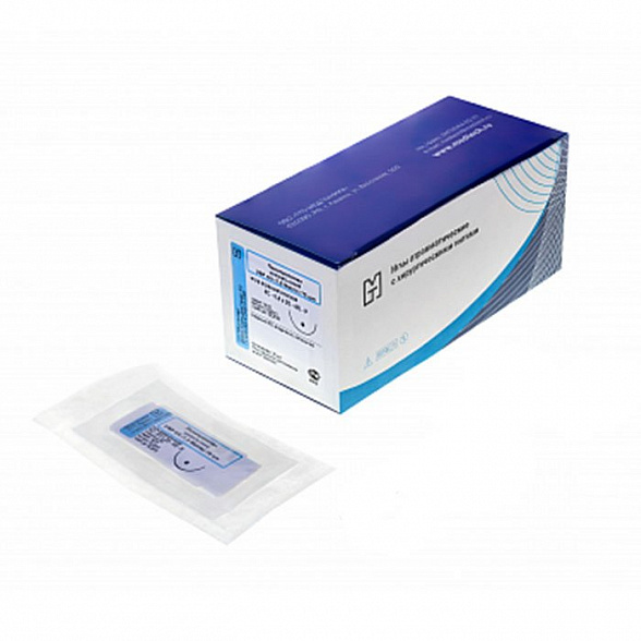 Материалы хирургические нерассасывающиеся шовные стерильные,ШЕЛК MР 0,5 (USP 7-0), 75см плетеный черный нерассасывающийся с покрытием воск, ПТО Медтехника, 20 шт/уп