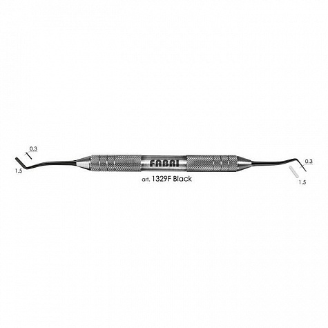 1329F Black Малая двухсторонняя, гладилка FABRI серии BLACK