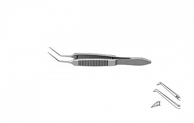 Пинцет для капсулорексиса изогнутый F-0101 ПТО Медтехника