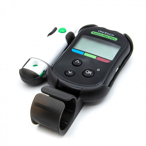 Глюкометр OneTouch Select Plus Flex (Селект Плюс Флекс), ручка + 10 ланцетов в комплекте