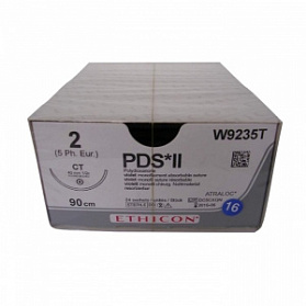 Шовный материал ПДС II 2. 90 см. фиолет. Кол. масс. 40 мм. 1/2 Ethicon