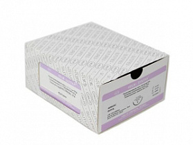 Шовный материал ПГА 0, 75 см, фиолет. Кол. 30 мм, 1/2 Helm, Германия