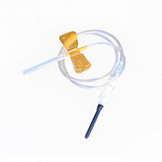 Игла одноразовая стерильная для взятия крови Rustech Игла-"бабочка" с луэр-адаптером 0,5х19мм (25Gх3/4''), катетер 19 см, 100 шт/уп