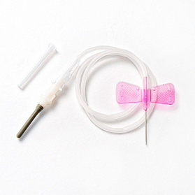 Игла одноразовая стерильная для взятия крови Rustech Игла-"бабочка" с луэр-адаптером 0,55х19мм (24Gх3/4''), катетер 19 см, 100 шт/уп