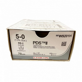 Шовный материал ПДС II 5/0. 70 см. фиолет. Кол. 13 мм х 2. 1/2 Ethicon