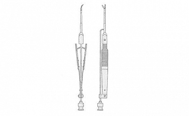 Ножницы с канюлей глазные микрохирургические изогнутые