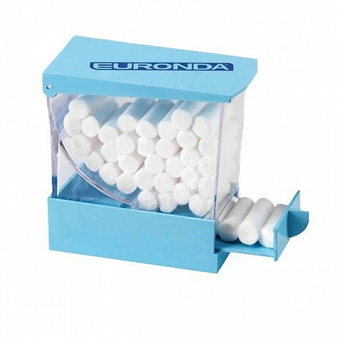 Диспенсер для ватных валиков, голубой 1 шт EURONDA