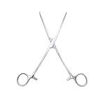 Зажим кровоостанавливающий 1х2 зубый зубчатый изогнутый N3 200 мм