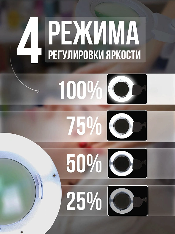 Лампа бестеневая с (лампа-лупа) со штативом Med-Mos 9006LED (9006LED-D-150) (Регистрационное удостоверение)