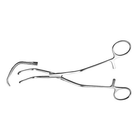 Зажим с кремальерой для ушка сердца, № 4, изогнутый, 205 мм